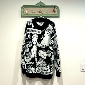 Dolls Kill Rugrats thinking too much knit nostalgia graphic sweater medium/large